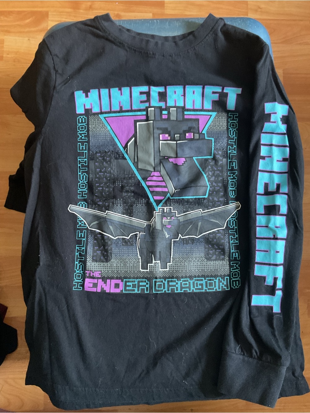 Minecraft Ender Dragon Long Sleeve Tee - Black